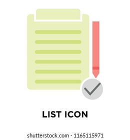 List icon vector isolated on white background, List transparent sign , delivery symbols