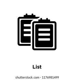 List Icon Vector Isolated On White Stock Vector (Royalty Free) 1176981499