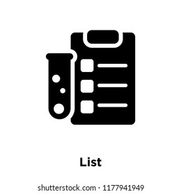 List icon vector isolated on white background, logo concept of List sign on transparent background, filled black symbol