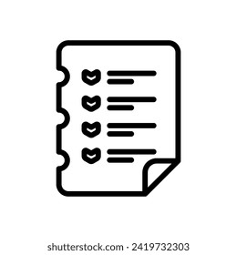 list icon vector in line style