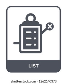 list icon vector on white background, list trendy filled icons from Strategy collection, list simple element illustration