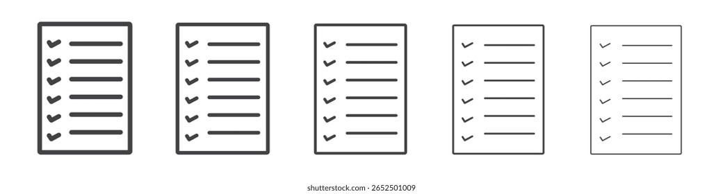 List icon vector outline set illustration sign