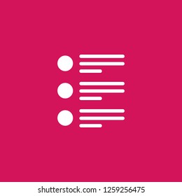 list icon vector. list sign on pink background. list icon for web and app
