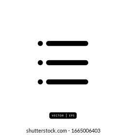 List Icon Vector - Sign or Symbol