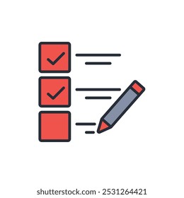 list icon. vector.Editable stroke.linear style sign for use web design,logo.Symbol illustration.