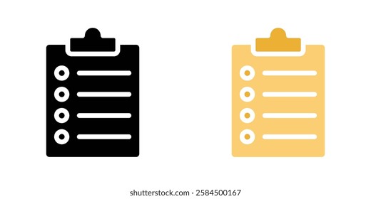 List icons pack in black and colored version