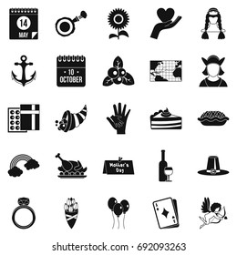 List icons set. Simple set of 25 list vector icons for web isolated on white background