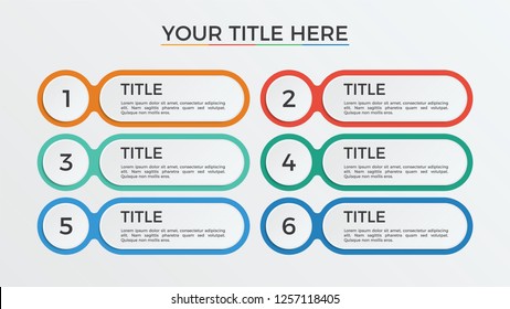 List Infographic element or presentation template vector with 4 options, steps, parts, points, outline, workflow.