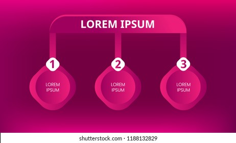 List infographics template design for annual report or business strategy with 3 options, items or definitions