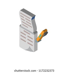 List isometric left top view 3D icon