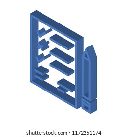 List isometric left top view 3D icon
