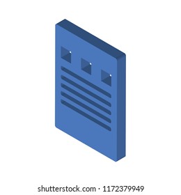List isometric left top view 3D icon