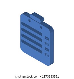 List isometric left top view 3D icon