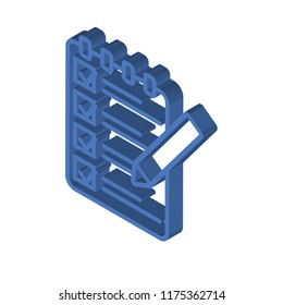 List isometric left top view 3D icon