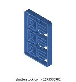 List isometric left top view 3D icon