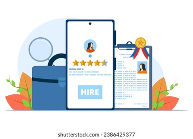 List of job candidates concept, Employment, Job search, Recruitment, Human resource management and recruitment concept for website banner, landing page, infographic, mobile app. vector illustration.