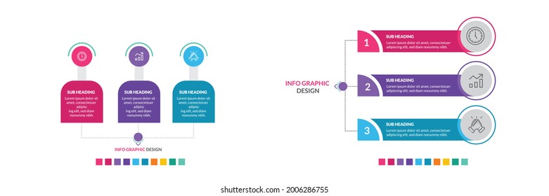 List layout with 3 points of steps diagram vector infographic flat template concept for three labels, diagram, graph. Business concept with 3 options. Business concept with 3 steps or options.