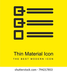 List layout with check boxes bright yellow material minimal icon or logo design