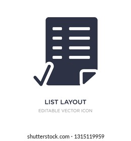 list layout with check boxes icon on white background. Simple element illustration from UI concept. list layout with check boxes icon symbol design.