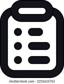 Zeilensymbol, Schwarzer Dokumentvektor, Minimales Piktogramm