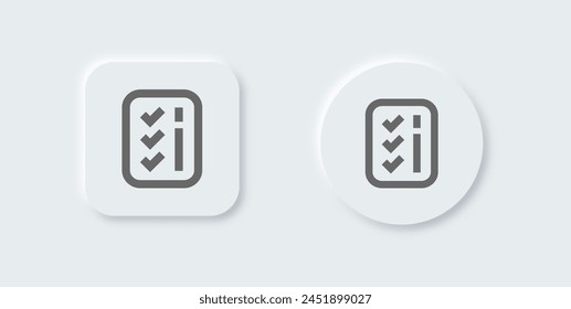 List line icon in neomorphic design style. Checklist signs vector illustration.