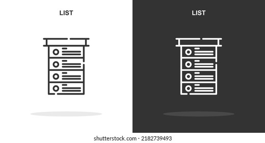 list line icon. Simple outline style.list linear sign. Vector illustration isolated on white background. Editable stroke EPS 10