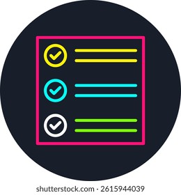 List Line Multi Colour Circle