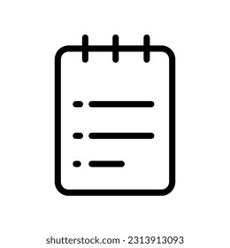 List Lineal Icon Symbol Vector. Black Outline List Icon