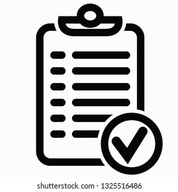 The list is medical with a check mark. Icon - Vector Graphics.