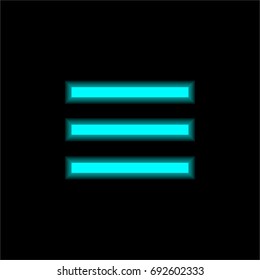 List Menu blue glowing neon ui ux icon. Glowing sign logo vector