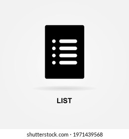 List, Menu, Checklist Icon Solid Style. Vector Icon Design Element. Vector Icon Template Background