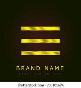 List Menu golden metallic logo