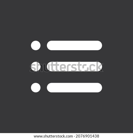 List menu icon on grey background