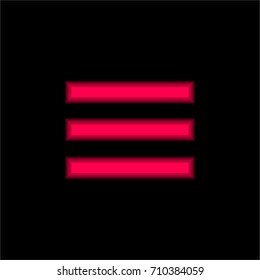 List Menu red glowing neon ui ux icon. Glowing sign logo vector