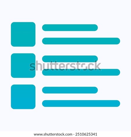 List Menu Vector Icon, Index, Bullet, Layout, User Interface, User Experience, Isolated Gradient Vector Icon.