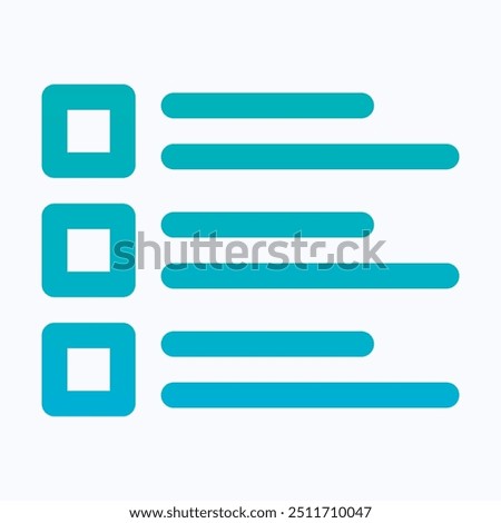 List Menu Vector Icon, Index, Bullet, Layout, User Interface, User Experience, Isolated Lineal Gradient Icon.