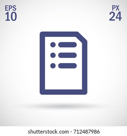List minimal vector icon. Blank flat line icon for websites and mobile minimalistic flat design.

