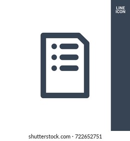 List minimal vector icon. Blank flat line icon for websites and mobile minimalistic flat design.
