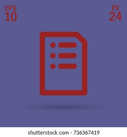 List minimal vector icon. Blank flat line icon for websites and mobile minimalistic flat design.
