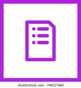 List minimal vector icon. Blank flat line icon for websites and mobile minimalistic flat design.
