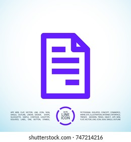 List minimal vector icon. Blank flat line icon for websites and mobile minimalistic flat design.