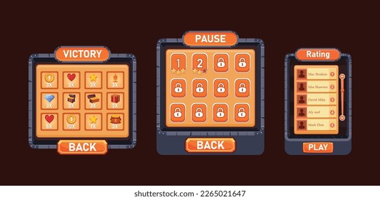 List of mobile games , Game UI kit ,  user interface ui - ux