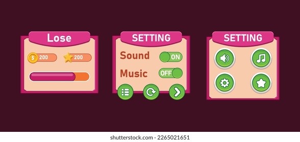 List of mobile games , Game UI kit ,  user interface ui - ux