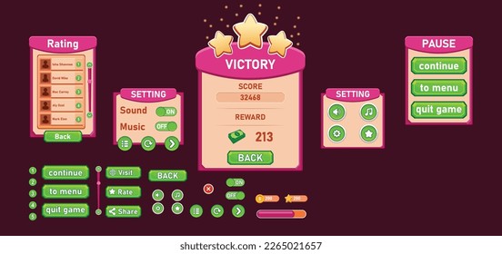 List of mobile games , Game UI kit ,  user interface ui - ux