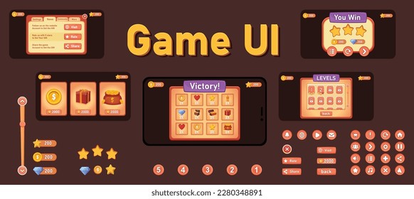 Lista de juegos para móviles , Juego UI kit , interfaz de usuario ui - ux