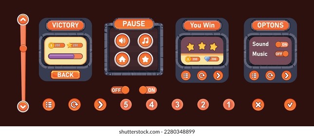 List of mobile games , Game UI kit ,  user interface ui - ux