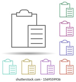 List multi color icon. Simple thin line, outline vector of web icons for ui and ux, website or mobile application