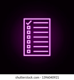 list neon icon. Elements of hockey set. Simple icon for websites, web design, mobile app, info graphics