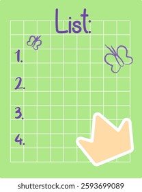 List Notebook Sheet Vector Illustration