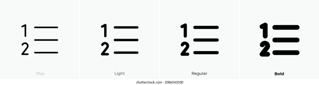 Symbol mit den Nummern. Thin, hellrosa und feines Design einzeln auf weißem Hintergrund